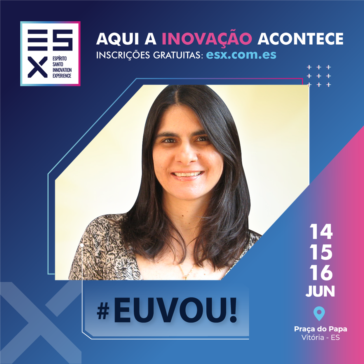 Divulgação de Startup selecionada do ESX (Espírito Santo Innovation Experience) com foto de Claudia Nascimento